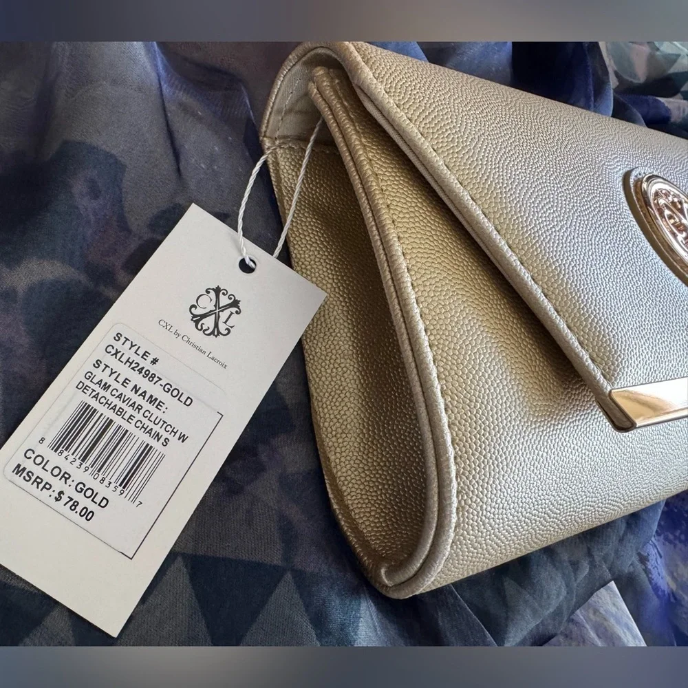 CXL by Christian Lacroix Glam Caviar Clutch – Gold